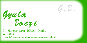 gyula doczi business card