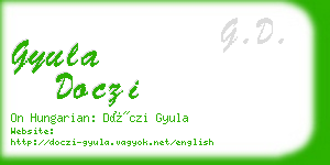 gyula doczi business card